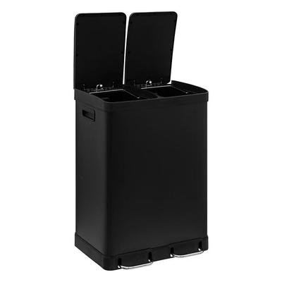 POUBELLE DE TRI 2 BACS A PEDALE ARIANE 30L NOIR