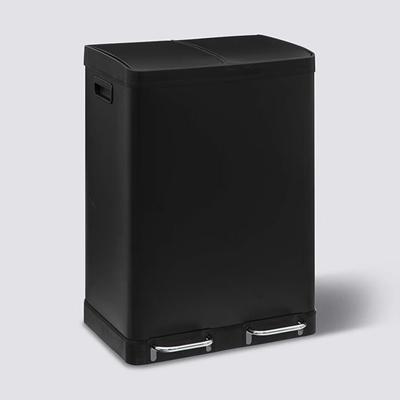 POUBELLE DE TRI 2 BACS A PEDALE ARIANE 30L NOIR