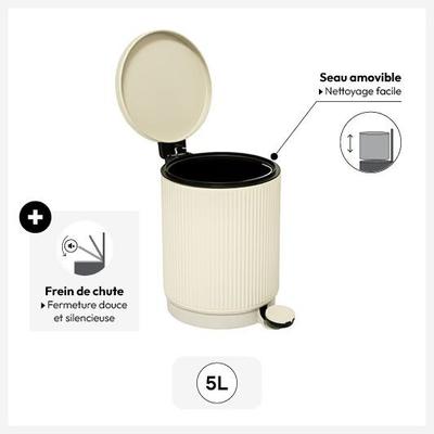 POUBELLE SOFT CLOSE PEDALE 5L LIN