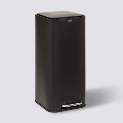 POUBELLE A PEDALE CARREE DELTA 30L METAL NOIR