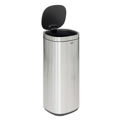POUBELLE HAUTE RONDE POUSSOIR 50L INOX