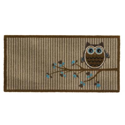 TAPIS DECO 40X80CM HIBOU BEIGE