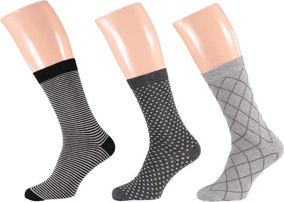 CHAUSSETTES APOLLO BIO COTTON FASHION MULTI GRIS 43-46 (3PCS)