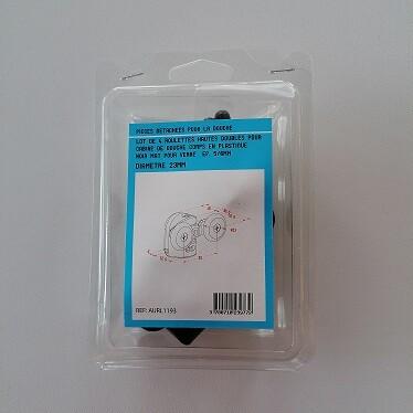 LOT DE 4 ROULETTES SIMPLE CORPS EN PLASTIQUE NOIR MAT (D:23MM)