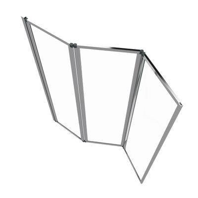 PARE BAIGNOIRE 3 VOLETS  143X125 CHROME