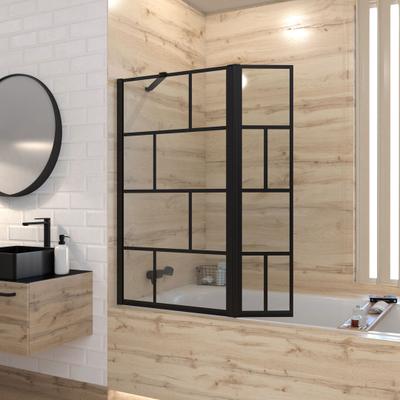 PARE BAIGNOIRE IBIZA BRICKS 130X105 NOIR MAT