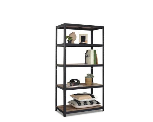 ETAGERE BOIS NOIR 176X90X45CM 5 NIVEAUX