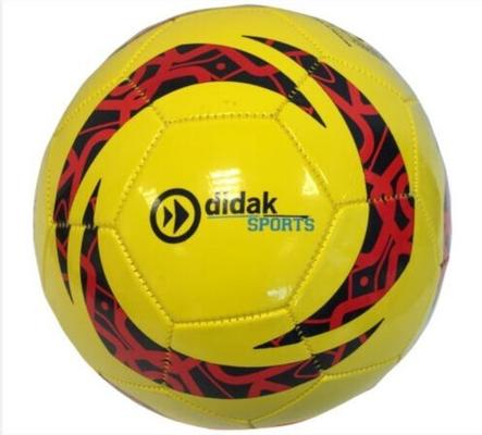 BALLON DE FOOT CUIR TAILLE 5 ROUGE/JAUNE/NOIR