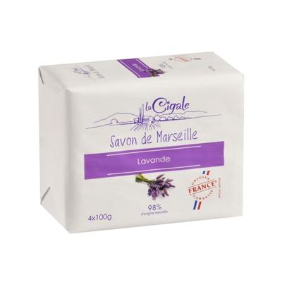 LA CIGALE SAVON DE MARSEILLE LAVANDE 4X100G