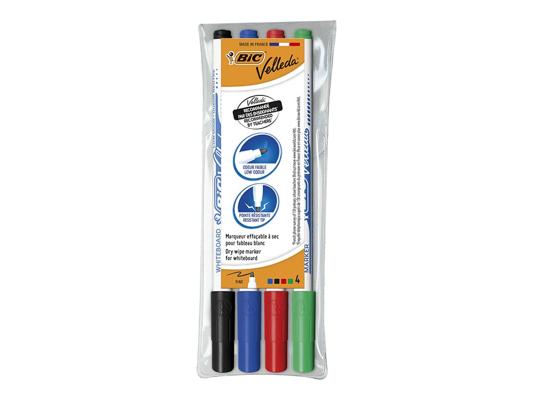 MARQUEUR BIC EFFACABLE VELLEDA (4PCS)