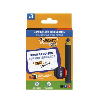 CRAYON MULTI-SURFACES BIC (3PCS-NOIR/ROUGE/BLEU)