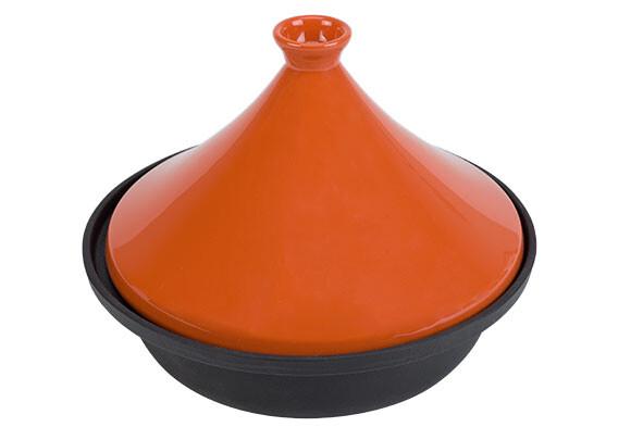 TAJINE NOIR-ORANGE D30CM INDUCTION