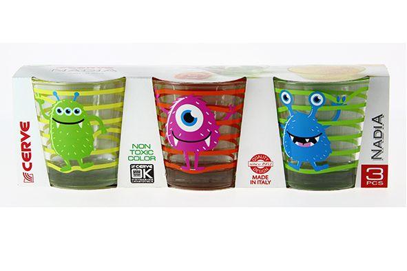 MONSTER VERRE A EAU 25CL SET 3