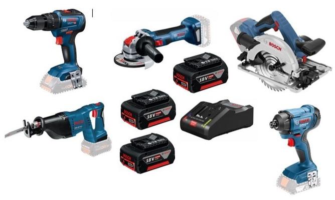 BOSCH COMBOPACK 5 MACHINES + 3 BATTERIES 5AH + 1 CHARGEUR