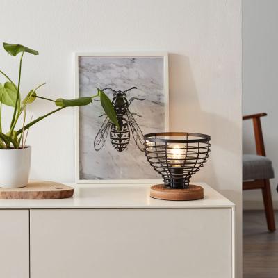 AVIA LAMPE DE TABLE E27 MAX 1X40W NOIR/COULEUR BOIS