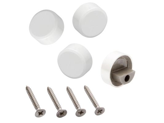 FIXATION DE MIROIR ROND BLANC (4PCS)