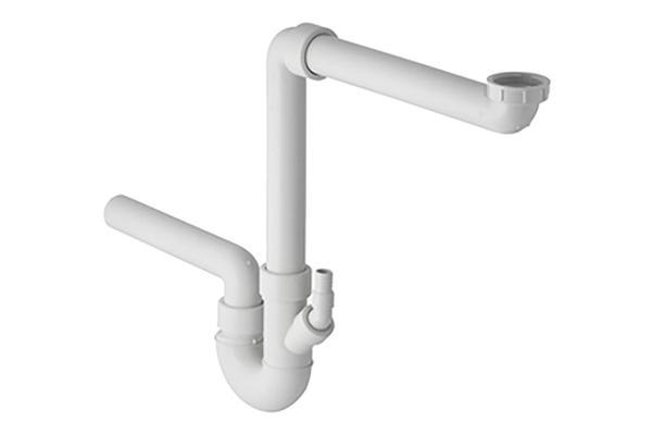 GEBERIT SIPHON EVIER 1BAC+RACCORD GAIN BLANC