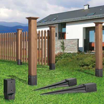 SUPPORT NOIR 90X90X750MM A ENFONCER