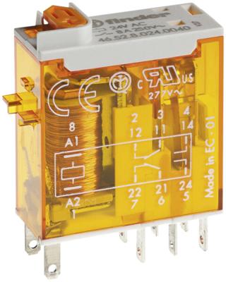 FINDER RELAIS BIPOLAIRE 2RT 8A 230AC BT+IM+LED