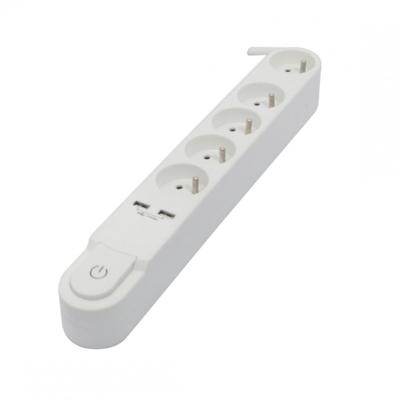 BLOC MULTIPRISE 5X16A + INTERRUPTEUR BLANC 3M + 2 USB