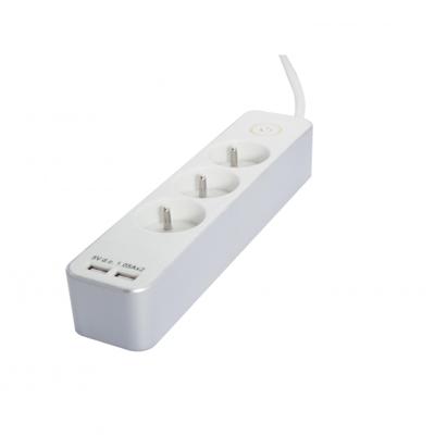 BLOC MULTIPRISE 3X16A + 2X USB 1.5 M