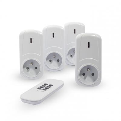 SET 4 PRISES TELECOMMANDEES ON/OFF + TELECOMMANDE