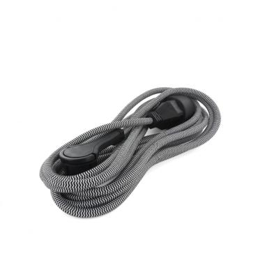 ALLONGE TEXTILE H05VV-F 3X1.5MM² 3M FICHE PLATE NOIR/BLANC