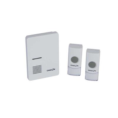 CARILLON SANS FIL + 2 BOUTONS POUSSOIRS BLANC