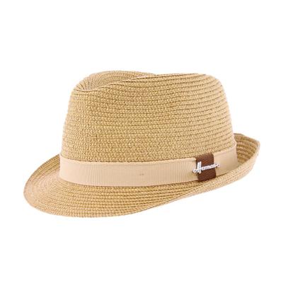 CHAPEAU PAILLE BORD PAPIER COUSU CHINE BEIGE 61 XL