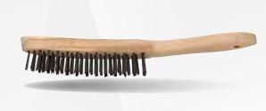 BROSSE METALLIQUE, MANCHE BOIS, 5 RANGS