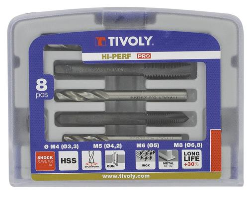 TIVOLY COFFRE 4 MECHES + TARAUDS HSS EXTRA COURT