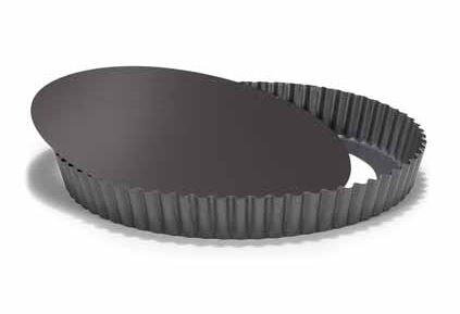 MOULE A QUICHE PROFI EN ACIER GRIS FONCE, 28 CM