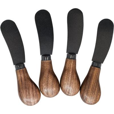 COUTEAU A TARTINER NOIR + NOYER - SET 4PCS.