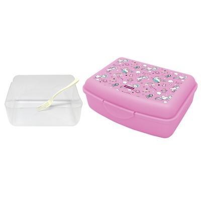 BOITE CASSE-CROUTE AVEC DIVISEUR + FOURCHETTE LICORNE