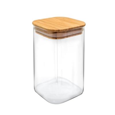BOITE CONSERVATION HERMETIQUE VERRE + COUVERCLE BAMBOU 700ML