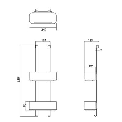 TIGER 2-STORE PANIER DE DOUCHE A SUSPENDRE 25CM NOIR