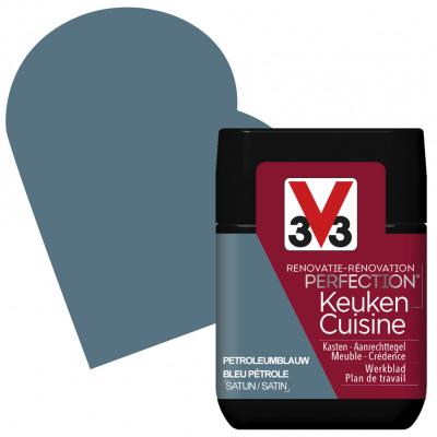 V33 PERFECTION CUISINE SATIN BLEU PETROLE 0,075L