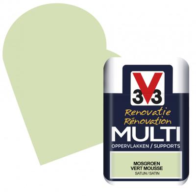 V33 MULTI-SUPPORTS SATIN VERT MOUSSE 0,075L