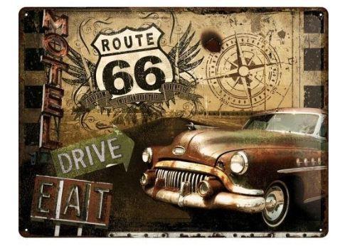 PANCARTE ROUTE 66 30X40 CM