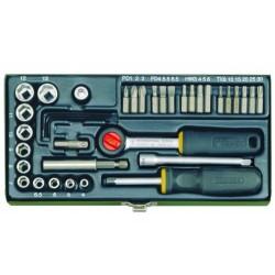 COFFRET DE VISSAGE AVEC SUPPORT MAGNET 1/4" (39PCS)