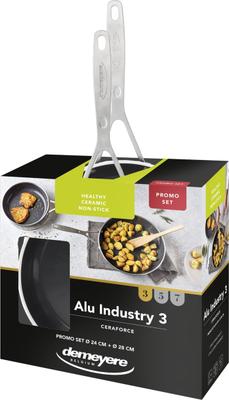 DEMEYERE POELE A FRIRE ALU INDUSTRY 3 CERAFORCE 24+28CM
