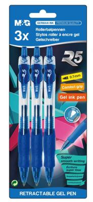 STYLOS ROLLER A ENCRE GEL BLEU - M&G (3PCS)
