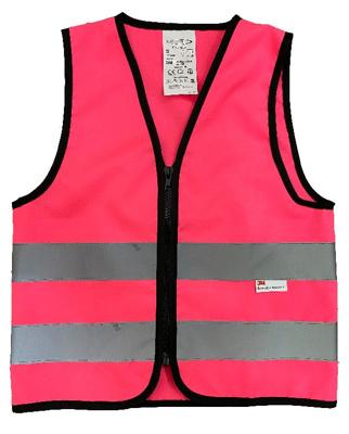 CHASUBLE DE SECURITE TAILLE S (7-10 ANS) ROSE