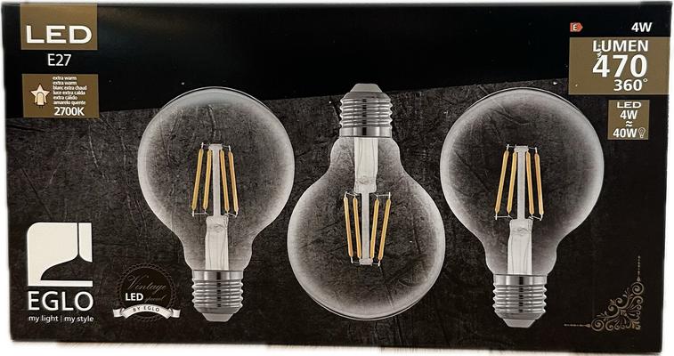 AMPOULE E27-LED G80 4W 2700K (3PC)