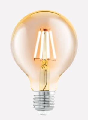 AMPOULE LED E27 D.80MM 4W 350LM 2200K AMBRE