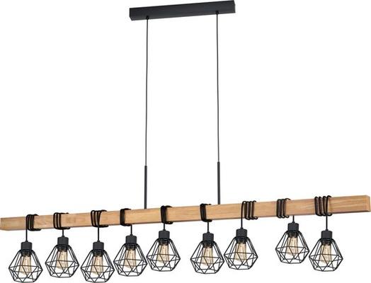 TOWNSHEND-5 SUSPENSION E27 9X60W BOIS-ACIER NOIR