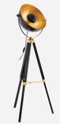 COVALEDA LAMPADAIRE E27 1X60W ACIER NOIR-OR