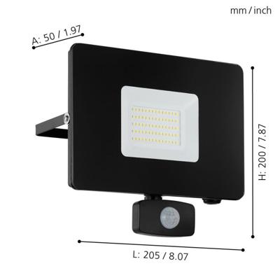 FAEDO-3 APPLIQUE LED 53W 5800LM 5000K NOIR
