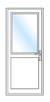 PORTE BLANC DEMI-VITREE GAUCHE 210X95CM