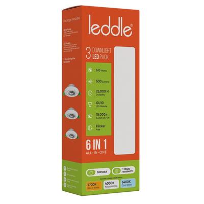 SPOT ENCASTRABLE LED DIM 6 EN 1 CCT BLANC (3PC)